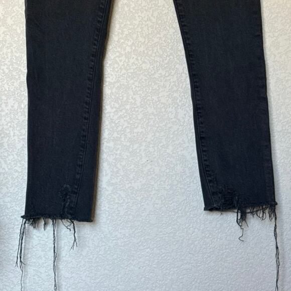 Agolde Toni MidRise Straight Jean Frayed Hem Size 27 Black - Picture 10 of 14